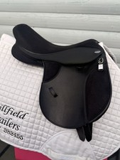14.5 Thorowgood T4 Pony Club Non Adjustable Saddle Black 9Inch  D To D Wide