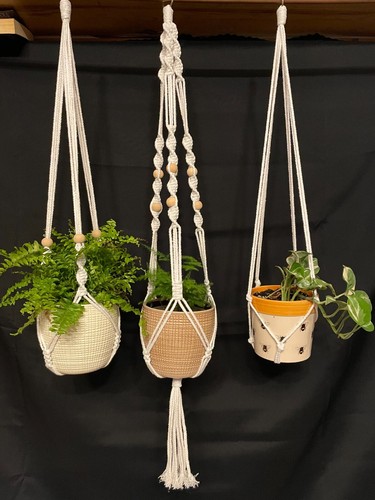 Macrame plant hanger - macrame, garden
