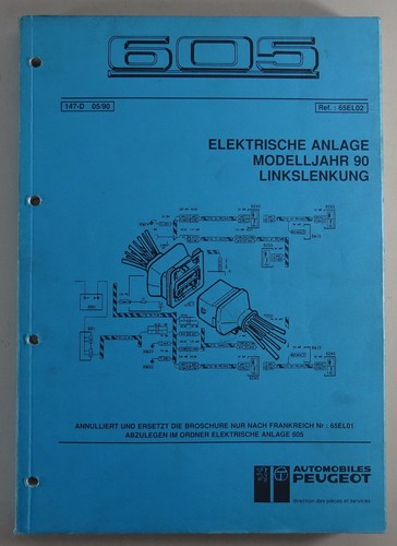 Workshop manual peugeot - manual, 605