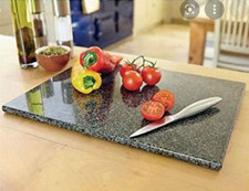 Large Granite Chopping Board Speckled Stone Worktop Saver Kitchen Top - Black