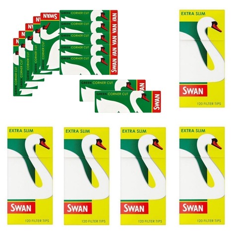 12x swan green rolling papers - green,
