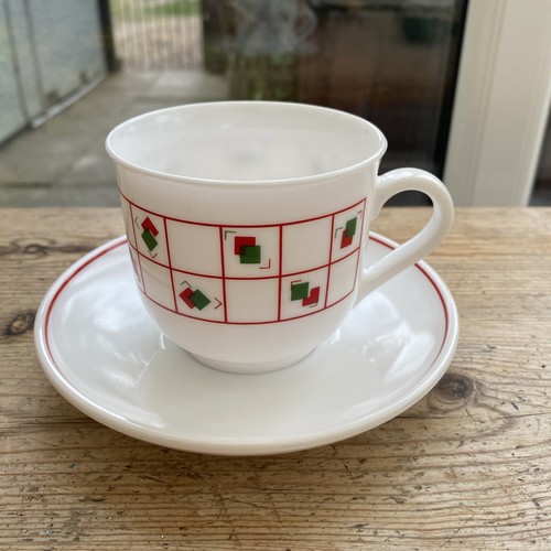 Arcopal cup saucer - cup, red