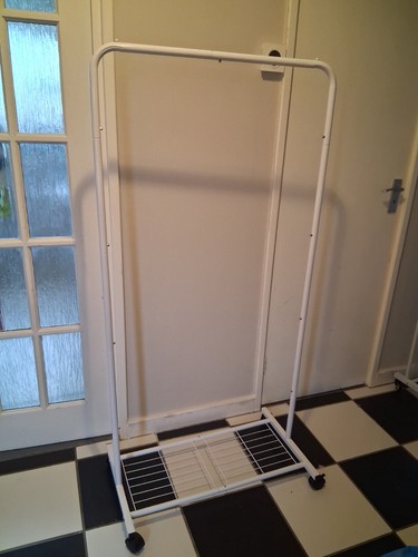 White metal clothes rail - white,