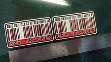 This Vehicle Is Fitted with GPS Tracker Stickers Decal x2 Car Bike Scooter Quad 