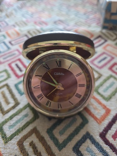 Vintage coral travel alarm - vintage,