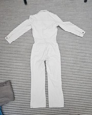 Zara Women's Boiler Suit Jumpsuit Utility Cream Size Small Denim Look Pockets