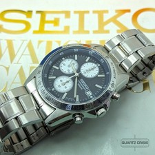 2009 Seiko Quartz 'Reverse Panda' Chronograph Wristwatch (7T92-0DW0)