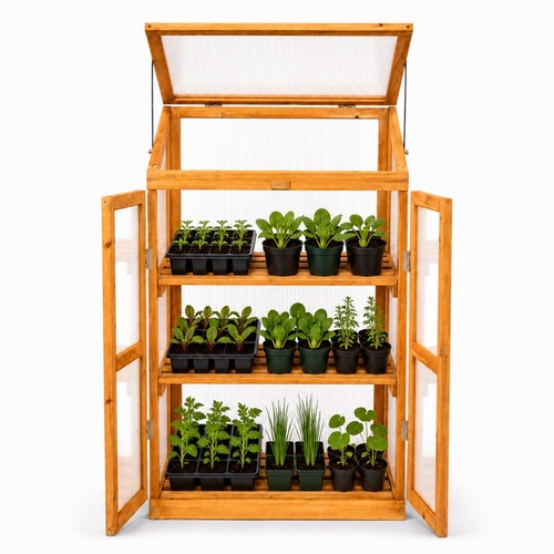 Wooden shelf outdoor cold - wooden, 2-shelf