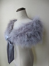 Real Ostrich Feather Fur Shrug Shawl Bride Wedding Party Cape Anniversary Sale