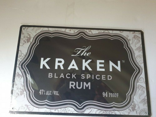 Kraken label rum metal sign - kraken,