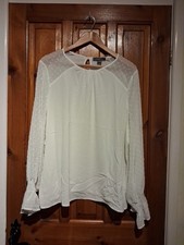 BNWOT Primark Size 20 White Tunic Shirt With 3d Sleeve Detail