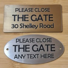 Personalised Please Close the Gate Sign Plaque House Name Number