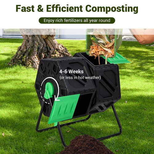 Dual chamber compost tumbler - dual,