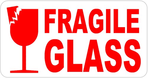 Fragile glass labels self - glass,
