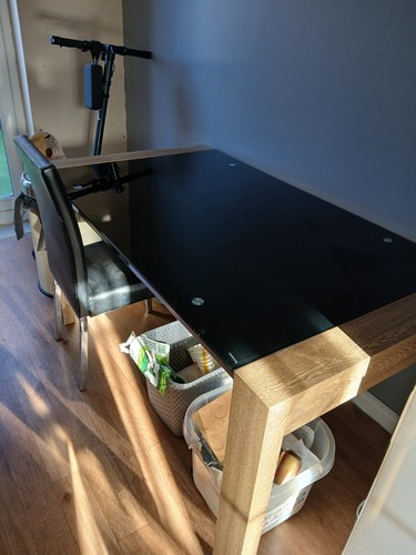 Argos wooden metal table with - metal,