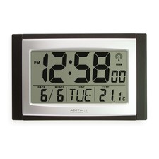 Acctim Stratus Digital Wall / Desk Clock Radio Controlled Tabletop LCD Display D