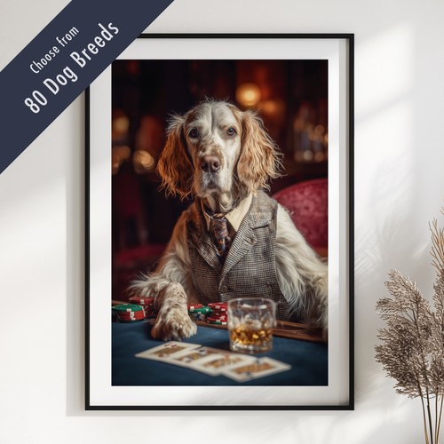 Funny dog playing poker - dog,