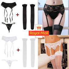 Women Sexy Garter Belt Lace Thigh-Highs Stocking Suspender G-string Set lingerie
