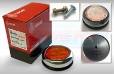 LUCAS RER25 57161 AMBER ROUND SIDE REFLECTOR WITH CHROME RIM BEZEL MOTORBIKE