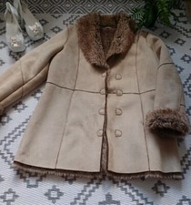 Cosy Afghan Penny Lane Style Suede Fur Winter  Coat Jacket  16 18 F&F XL XXL