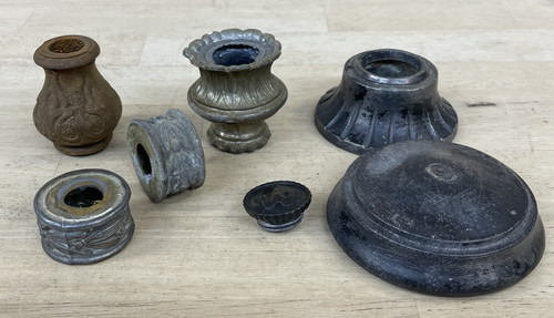 Antique lamp parts spelter pot - lamp,
