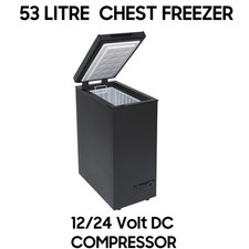 12/24V LARGE CHEST FREEZER 53 LITRE COMPRESSOR CAMPERVAN CARAVAN BOAT SOLAR RV
