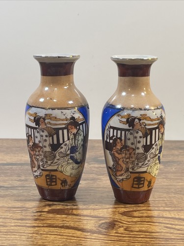 Pair vintage japanese satsuma - vintage,