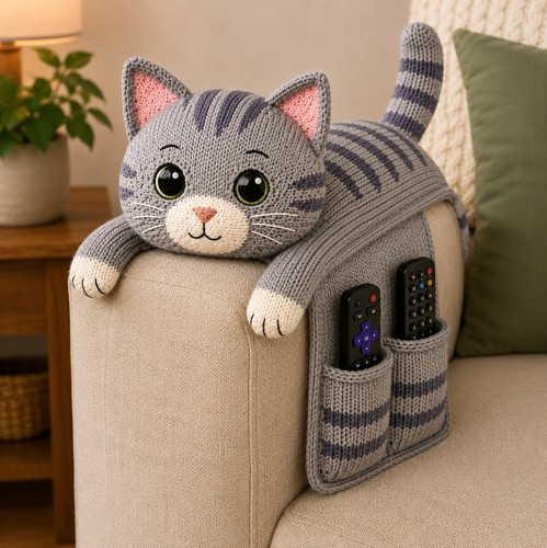 Cat sofa arm remote holder - sofa,