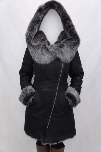 Black 100 toscana sheepskin - black,
