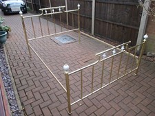 Antique Metal Brass Effect king Size Bed Frame Retro 80s Shabby Chic Victorian
