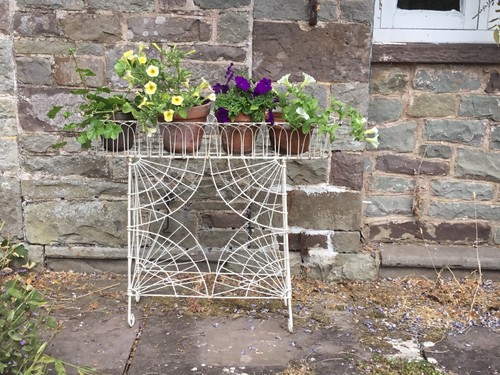 Antique wirework plant stand - antique,