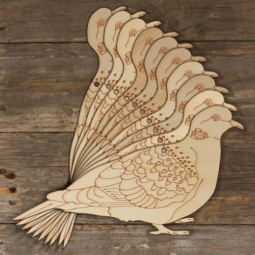 10x wooden turtle dove side - wooden, on