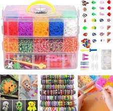 New 15000Pcs Kit Box+ Rubber Loom Bands Children Mult-color Make Woven Bracelet