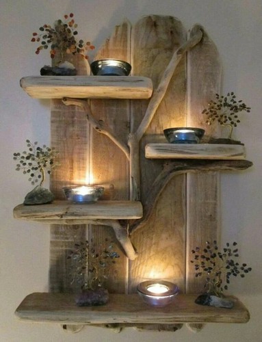 Driftwood candle shelf - driftwood,
