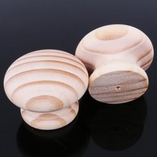 2 Unlacquered PINE KNOBS Large Wardrobe Kitchen Bedroom Cabinet Drawer Pull 50mm