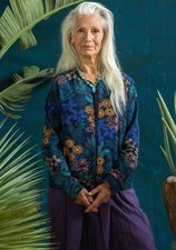 Gudrun Sjoden Floral All Over Printed Track Top Zip Jacket Size L