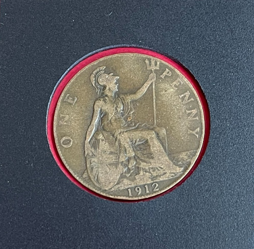 King george one penny 1912 - king,
