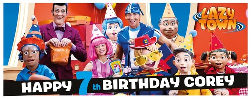 Lazytown party banner - lazytown,
