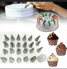 24 Pcs Icing Piping Style Nozzle Tool Set Cake Cupcake Sugarcraft Decorating Kit