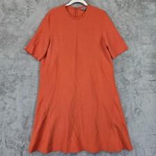 COS Dress Womens 10 Orange Rust A Line Short Sleeve Minimalist Viscose Knit