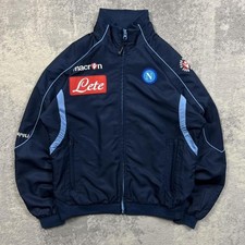 00s SSC Napoli Track Jacket Windbreaker Small Mens Navy Embroidered Print
