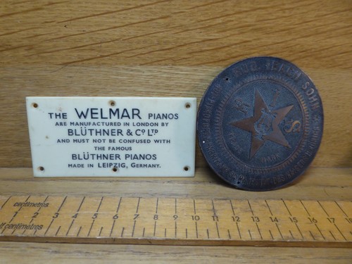 Vintage piano makers plaques - makers,