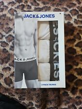 Jack & Jones Sense Mens Boxer Shorts/ Trunks (3-Pack) White M