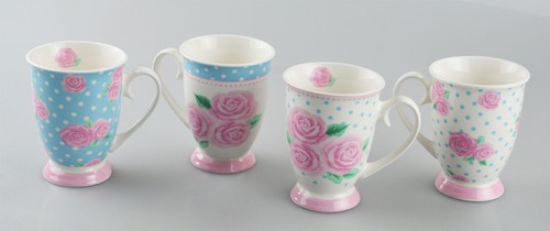 New bone china mugs set - new,