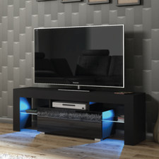 TV Unit 130cm | Modern Stand | Gloss Doors | Free LED | Creative Furniture ⭐⭐⭐⭐⭐