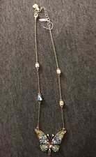 BETSEY JOHNSON Colorful Crystal Butterfly Necklace