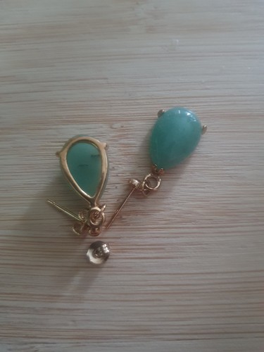 Green jade drop earrings - ., note