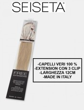 SEISETA HAIR FREE EXTENSIONS CLIP-IN CON 3 CLIP 12cm CAPELLI VERI 100% 50/55cm