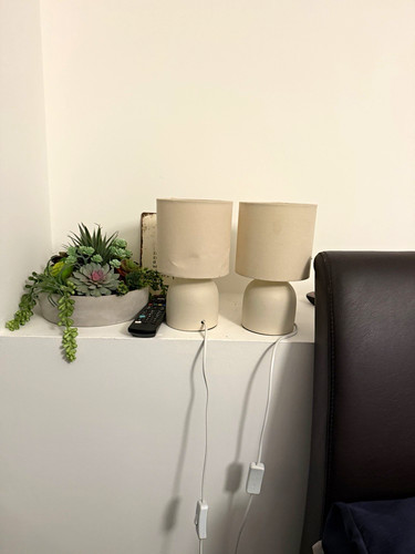 Pair white ceramic table - pair,