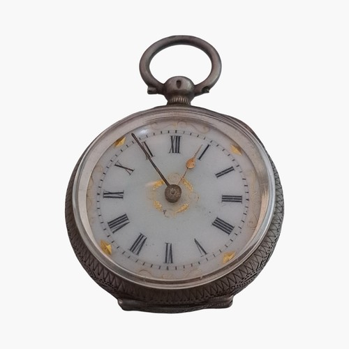 Antique swiss silver pocket - silver,